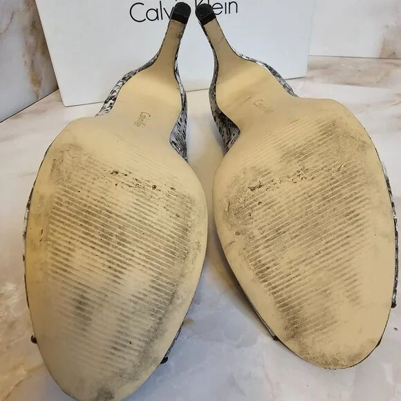 Calvin Klein Karinah Snake Print Heels with Cutouts, Size 7 - Picture 5 of 7